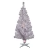 Sapin de Noël blanc fibre optique 150 cm 24 led couleurs changeantes