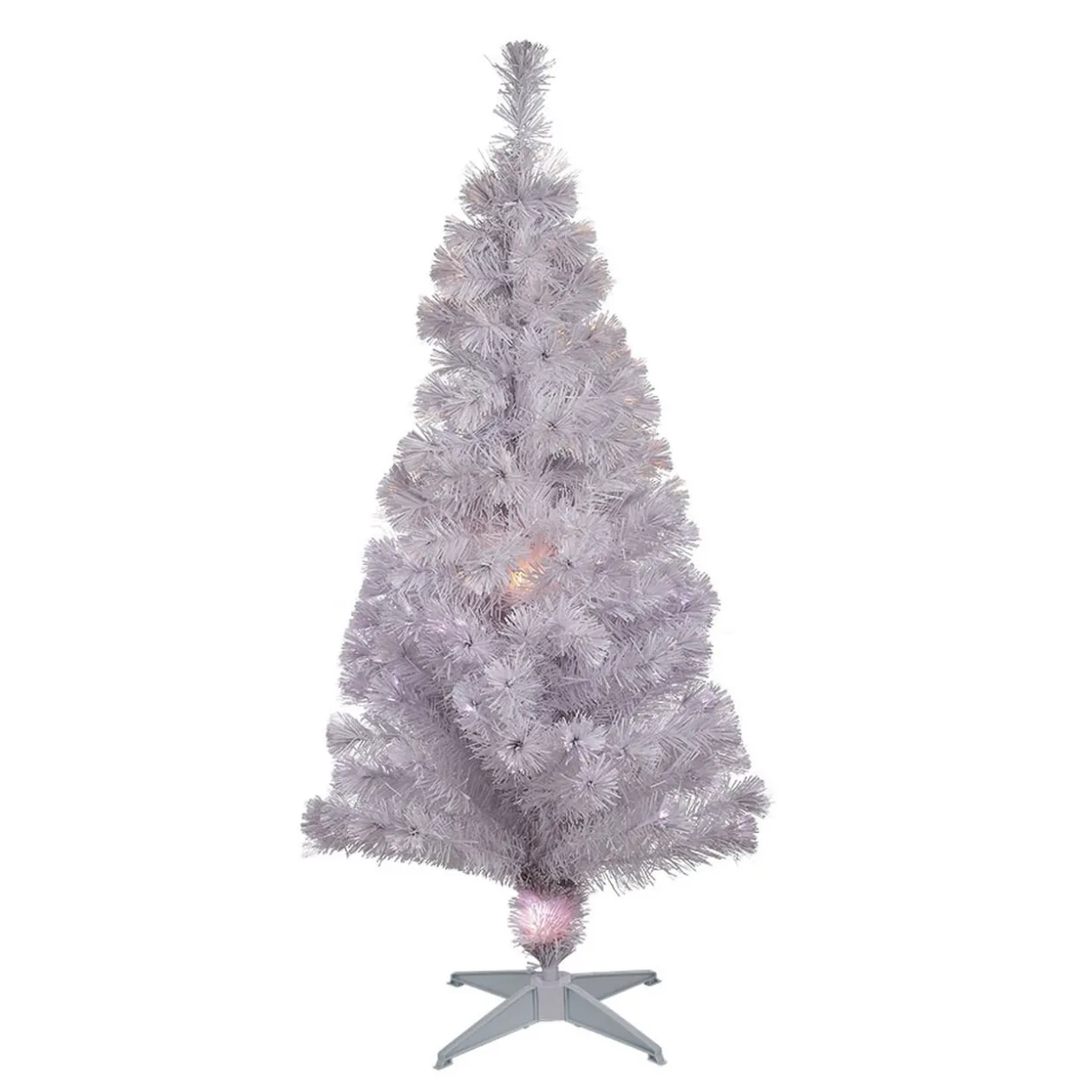 Sapin de Noël blanc fibre optique 150 cm 24 led couleurs changeantes