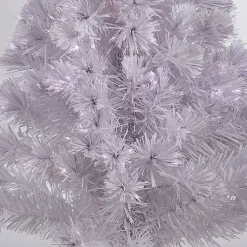 Sapin de Noël blanc fibre optique multicolore h 120 cm