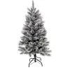 Sapin de Noël enneigé et pommes de pin H 90 cm
