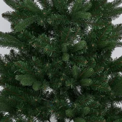 Sapin de Noël Vert effet réel avec pied en bois H120 cm