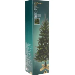 Sapin de Noël Vert effet réel avec pied en bois H120 cm