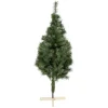 Sapin de Noël vert effet touffu avec pied en bois H180 cm