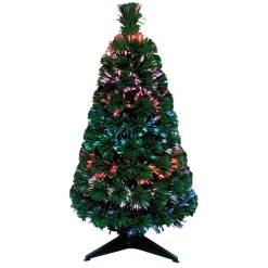 Sapin de Noël vert fibre optique h 90 cm