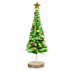 Sapin en feutrine et bois à poser H25cm - 4 modèles