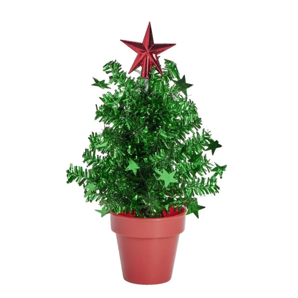 Sapin guirlande en pot à poser Ø11,5xH20cm - 3 coloris