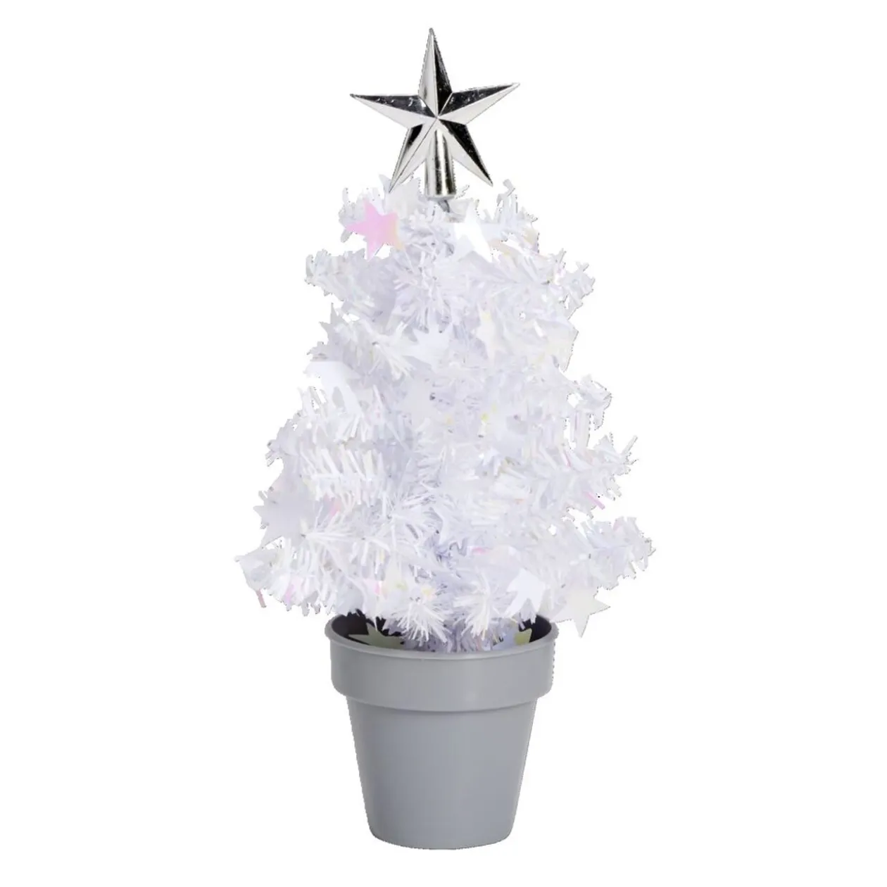 Sapin guirlande en pot à poser Ø11,5xH20cm - 3 coloris