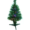 Sapin NOEl vert fibre optique H60 cm