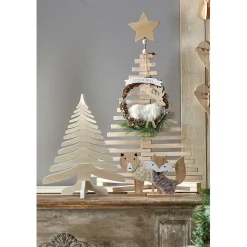 Sapin Noël bois amovible H. 71 cm