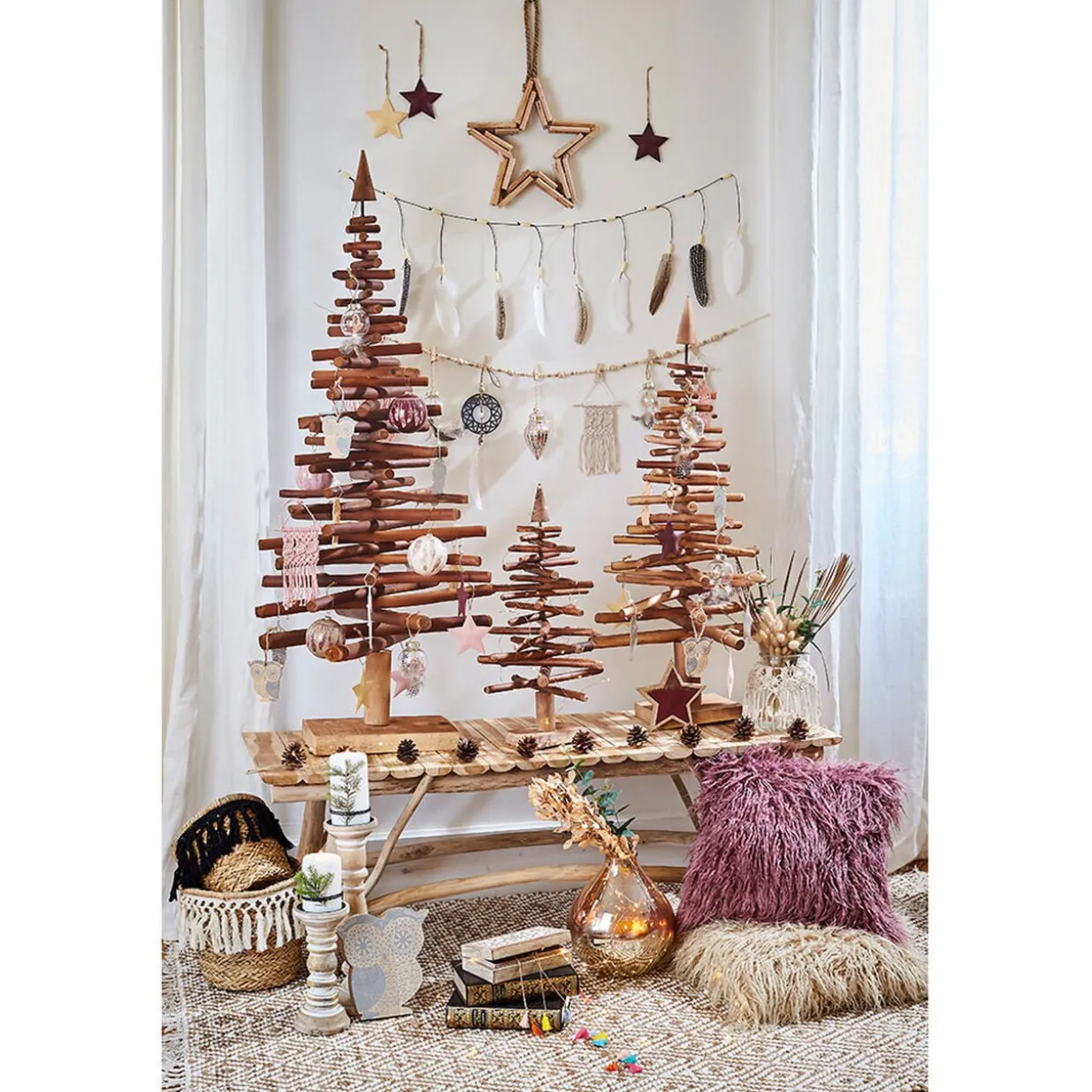 Sapin Noël bois flotté brun 0,9 m