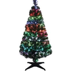 Sapin Noël Vert en fibre optique 16 Led Multicolore H120 cm
