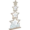 Sapin étoile en bois à poser décor chalet blanc H75cm