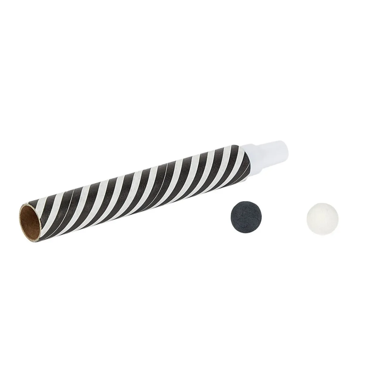 Sarbacane rayée noire et blanche x 4 et ses 60 boules assorties