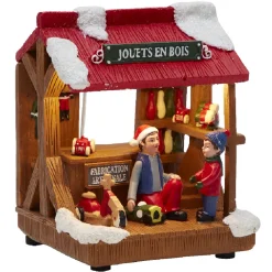 Scène de Noël lumineuse 3 LED stand marrons grillés