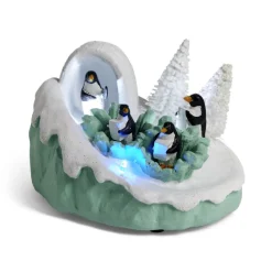 Scène lumineuse de Noël banquise à piles H9cm