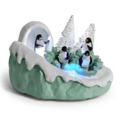 Scène lumineuse de Noël banquise à piles H9cm