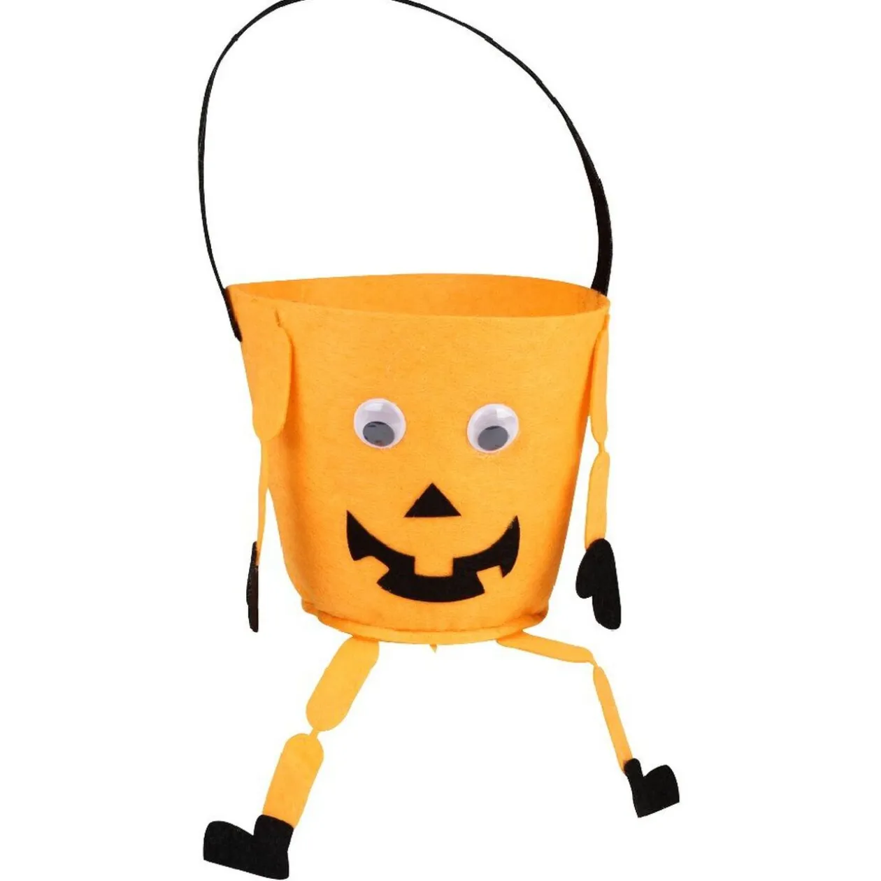 Seau à bonbons en feutrine Halloween orange noir violet ou vert