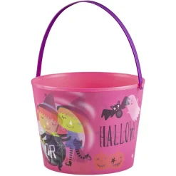 Seau à bonbons Halloween avec effet d'optique rose