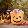 Seau à bonbons Halloween design citrouille