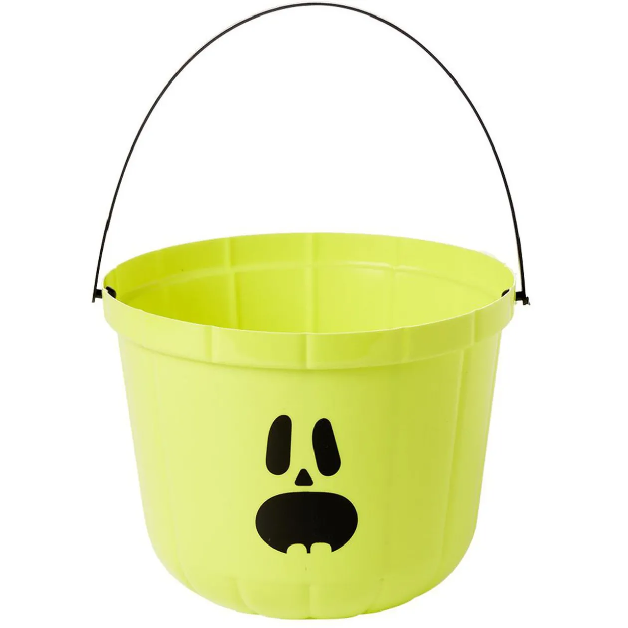 Seau à bonbons Halloween imprimé citrouille blanc et noir