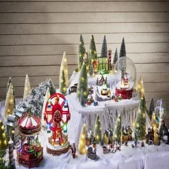 Serre lumineuse sapins de Noël 16x10x11,5cm