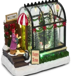 Serre lumineuse sapins de Noël 16x10x11,5cm