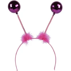 Serre tête boule à facette avec plume fantaisie