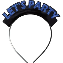 Serre-tête avec inscription LET'S PARTY gris argenté