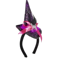 Serre-tête chapeau noir sorcière enfant
