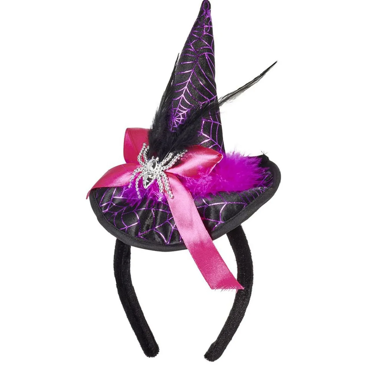 Serre-tête chapeau noir sorcière enfant