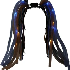 Serre-tête cheveux violet orange noir lumineux