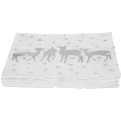 Serviette argent&blanc papier x20