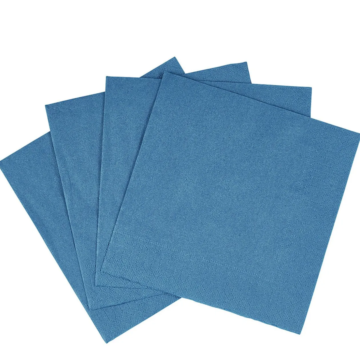 Serviette carré unie bleu canard 2 plis en papier x50
