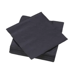 Serviette carré unie noire 2 plis en papier x50