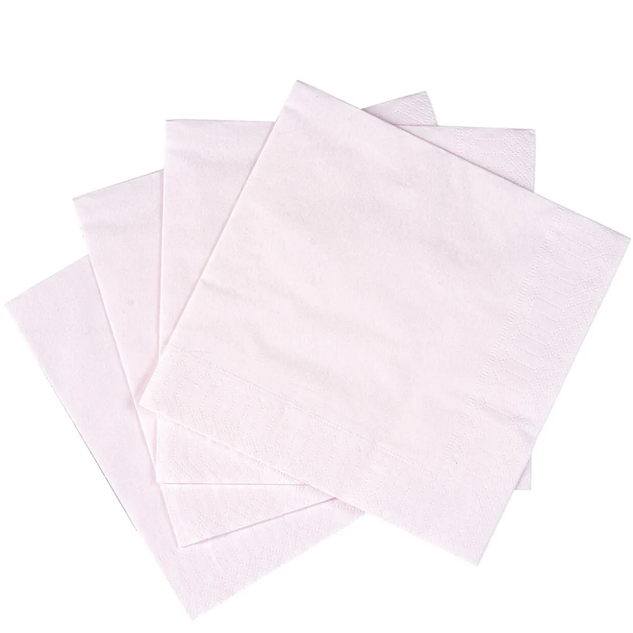 Serviette carré unie rose pâle 2 plis en papier x50