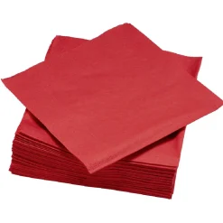 Serviette carré unie rouge 2 plis en papier x50