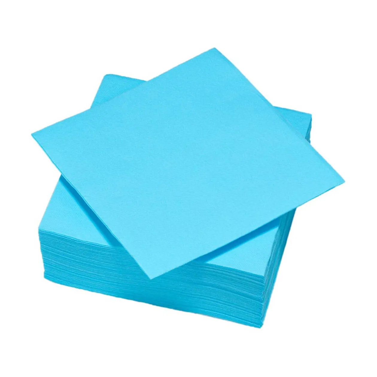 Serviette carrée bleu clair 2 plis en papier x40