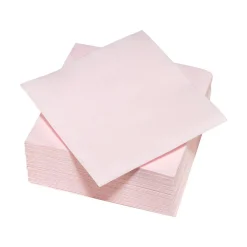 Serviette carrée rose pâle 2 plis en papier x40