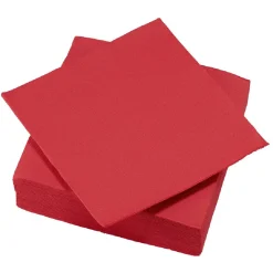Serviette carrée rouge 2 plis en papier x40