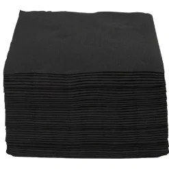 Serviette cocktail carrée noire Tex Touch 2 plis en papier x40