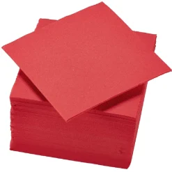 Serviette cocktail carrée rouge 2 plis en papier x40