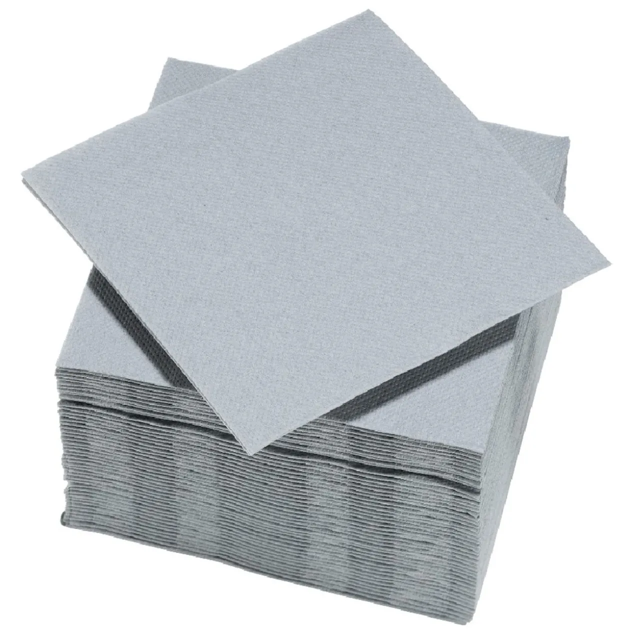 Serviette cocktail carrée gris clair 2 plis en papier x40