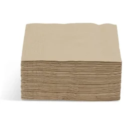 Serviette cocktail carrée 3 plis marron x50