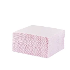 Serviette cocktail carrée rose pâle 2 plis en papier x40