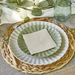 Serviette cocktail carrée blanc lin 2 plis en papier x40