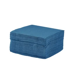 Serviette cocktail carrée bleu canard 2 plis en papier x40