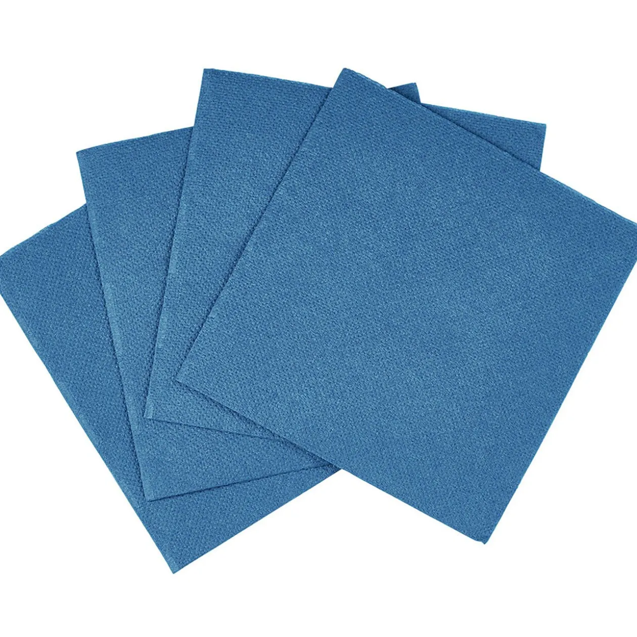 Serviette cocktail carrée bleu canard 2 plis en papier x40