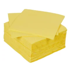 Serviette cocktail jetable 2 plis jaune canari x40