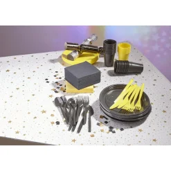 Serviette cocktail jetable 2 plis jaune canari x40