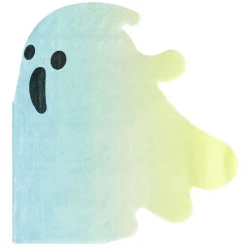 Serviette de table Halloween fantôme bleu et jaune x12